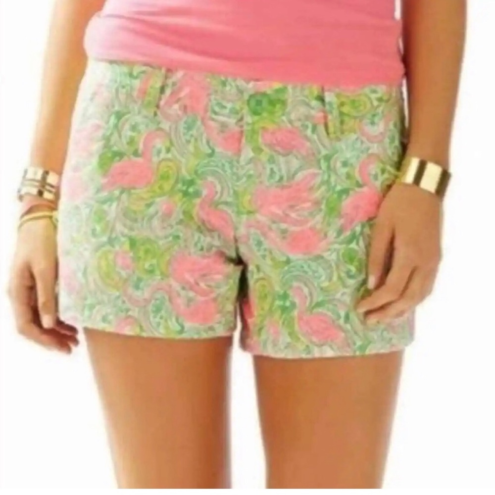 🦩Lilly Pulitzer | The Walsh Short - Hot Wings Flamingo Pattern - size 0 🦩